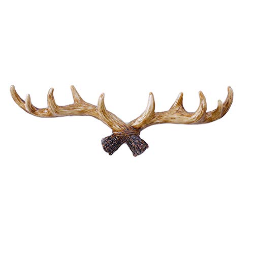 Verve Jelly Vintage Gussharz Geweih Wandhaken Antique Finish Kleiderbügel Rack W/Haken | Beinhaltet Schrauben und Anker (Helle Farbe) von Verve Jelly