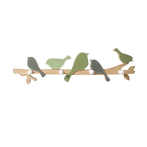 Verve Jelly Vögel auf Astaufhängung mit 4 Haken - Dekorativer Wandhaken aus Holz - Für Mäntel, Schlüssel, Kleidung (B) von Verve Jelly