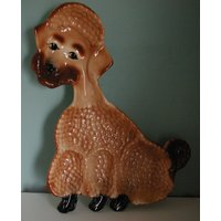 Mid Century Pudel Keramik Tablett von VeryVendibleVintage