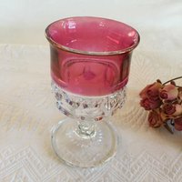 Vintage Cranberry Daumenabdruck Design Stammware Glas. Gepresster Glascocktail. Schön Und Funkelnd von VeryVictorianStudio