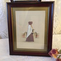 Vintage Seide Dimensional Portrait in Matte Und Rahmen. Bild Der Dame. Pitchfork, Wyoming von VeryVictorianStudio