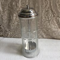 Vintage Strohhalm Halter Aus Glas Und Edelstahl. Zum Aufbewahren Abgeben Von Strohhalmen. Tischhandwerk Made in Taiwan von VeryVictorianStudio