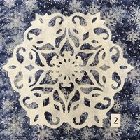 Wandbehang Oder Kissen Top. Fertiges Stoff-Quadrat Gefüttert, Verschmolzenes Cutwork-Schneeflocke-Design Von Linda Pool-Wandbehang, Farbwahl von VeryVictorianStudio