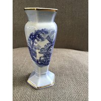 Royal Worcester Palissy Windmill Kleine Sechseckige Vase | 12 cm von VeryVintageUKSouth