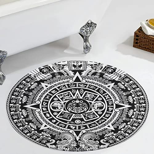 Veryday Aztekisch Maya Kalender Rund Teppich Luxury Wohnzimmerteppich als Türmatte Türvorleger Haustürmatte für Kinderzimmer Badezimmer Multicolor Einheitsgröße von Veryday