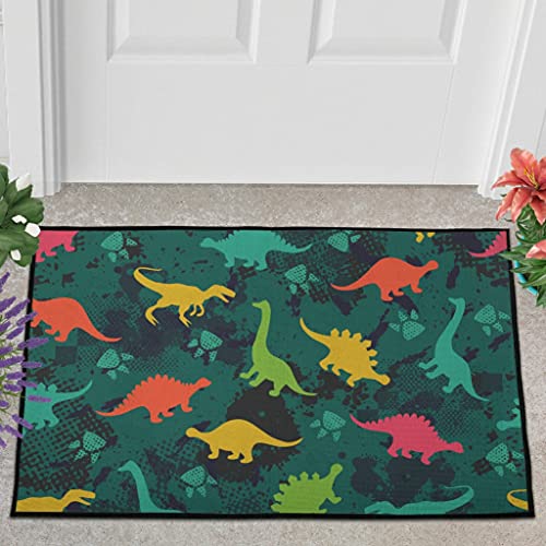 Veryday Bunte Dinosaurier Fußmatte Türmatte Eingangsmatte Fußabtreter Fußabstreifer Türvorleger Schmutzmatte Sauberlaufmatte Haustürmatte für Eingangsbereich White 40x60cm von Veryday