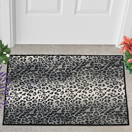 Veryday Grau Leopard Fußmatte Türmatte Eingangsmatte Fußabtreter Fußabstreifer Türvorleger Schmutzfangmatte Sauberlaufmatte Haustürmatte für Badezimmer White 60x90cm von Veryday