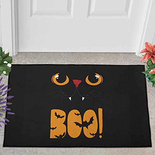 Veryday Halloween Katze Bat Fußmatte Türmatte Eingangsmatte Fußabtreter Fußabstreifer Türvorleger Schmutzmatte Sauberlaufmatte Haustürmatte für Innen und Außen White 60x90cm von Veryday