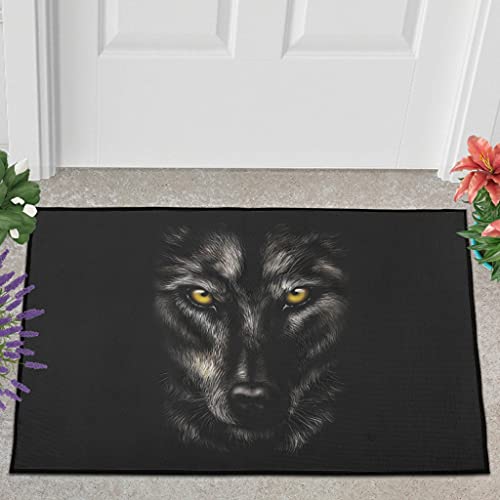 Veryday Wolf Tiere Fußmatte Türmatte Eingangsmatte Fußabtreter Fußabstreifer Türvorleger Schmutzfangmatte Sauberlaufmatte Haustürmatte für Badezimmer White 50x80cm von Veryday