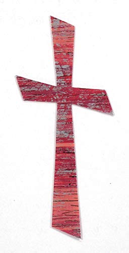 Verziermaterial Wachsmotiv Kreuz, rosa silber, multicolor 11 x 5 cm - Wachskreuz für Kerzen - 9613 - zum Kerzen gestalten und basteln. von Verziermaterial