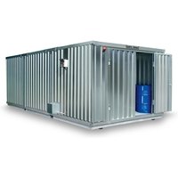 SAFE Tank Gefahrstoffcontainer Kombination 5000 ALG, verzinkt, vormontiert, Maße außen 5380x6520x2300 mm, Doppelflügeltür (asymmetrische Teilung), mittig in der 6 m Seite, Lagerfläche 32 m² von SAFE Tank