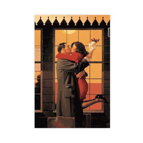 Jack Vettriano Poster 50 Leinwand Poster Wandkunst Dekor Druck Bild Gemälde für Wohnzimmer Schlafzimmer Dekoration ungerahmt 30 x 45 cm von VesFy