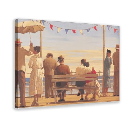 Jack Vettriano Poster auf Leinwand, Wandkunst, Dekor, Bild, Gemälde für Wohnzimmer, Schlafzimmer, Dekoration, Rahmenstil, 60 x 90 cm, 10 Stück von VesFy