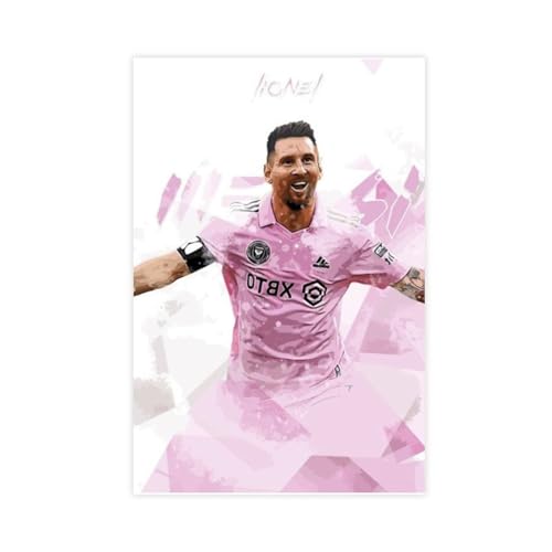 Sportstar Lionel Messi Poster 34 Leinwand Poster Wandkunst Dekor Druck Bild Gemälde für Wohnzimmer Schlafzimmer Dekoration ungerahmt 40 x 60 cm von VesFy