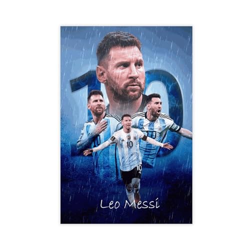 Sportstar Lionel Messi Poster 44 Leinwand Poster Wandkunst Dekor Druck Bild Gemälde für Wohnzimmer Schlafzimmer Dekoration ungerahmt 50 x 75 cm von VesFy