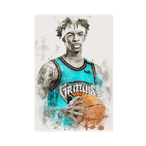 VesFy Ja Morant Sport Basketball Poster 21 Leinwand Poster Wandkunst Dekor Druck Bild Gemälde für Wohnzimmer Schlafzimmer Dekoration ungerahmt 30 x 45 cm von VesFy