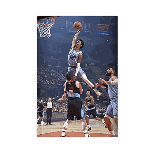 VesFy Ja Morant Sport Basketball Poster 36 Leinwand Poster Wandkunst Dekor Druck Bild Gemälde für Wohnzimmer Schlafzimmer Dekoration ungerahmt 40 x 60 cm von VesFy