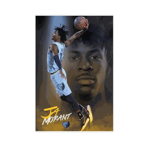 VesFy Ja Morant Sport Basketball Poster 51 Leinwand Poster Wandkunst Dekor Druck Bild Gemälde für Wohnzimmer Schlafzimmer Dekoration ungerahmt 40 x 60 cm von VesFy