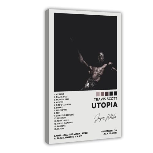 VesFy Travis Poster, Scott Utopia, Albumcover-Poster, 2 Leinwand-Poster, Schlafzimmer-Dekor, Sportlandschaft, Büro, Raumdekoration, Geschenk, Rahmen-Stil, 20 x 30 cm von VesFy