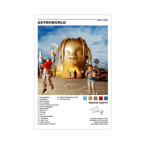 VesFy Travis Poster Scott Astroworld Limited Poster 2 Leinwandposter Schlafzimmer Dekor Sport Landschaft Büro Zimmer Dekor Geschenk Unframe-Stil 30 x 45 cm von VesFy