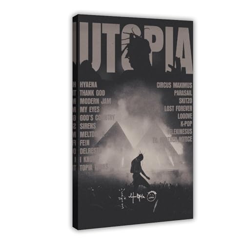 VesFy Travis Poster Scott "Utopia", Albumcover-Poster, Leinwandposter, Schlafzimmer-Dekor, Sportlandschaft, Büro, Raumdekoration, Geschenk, Rahmen-Stil, 30 x 45 cm von VesFy