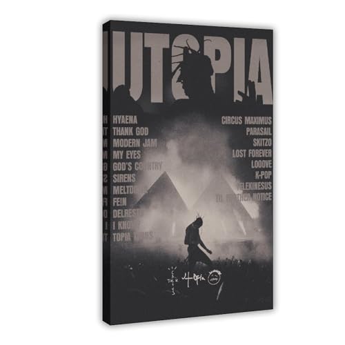 VesFy Travis Poster Scott "Utopia", Albumcover-Poster, Leinwandposter, Wandkunst, Dekordruck, Bild Gemälde für Wohnzimmer, Schlafzimmer, Dekoration, Rahmen-Stil, 20 x 30 cm von VesFy