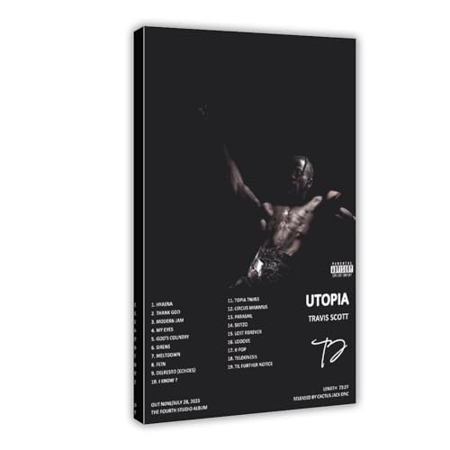 VesFy Travis Poster Scott Utopia Album Cover Poster Leinwand Poster Wandkunst Dekor Druck Bild Gemälde für Wohnzimmer Schlafzimmer Dekoration Rahmenstil 20 x 30 cm von VesFy