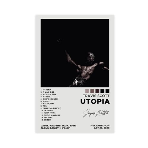 VesFy Travis Poster Scott Utopia Albumcover-Poster, 2 Leinwandposter, Wandkunst, Dekordruck, Bild Gemälde für Wohnzimmer, Schlafzimmer, Dekoration, ungerahmt, 50 x 75 cm von VesFy