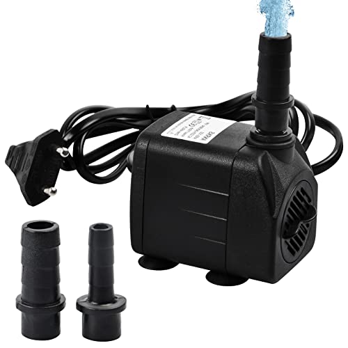 Vesaneae Wasserpumpe Klein 04 L/H, Pumpe Aquarium 10W, Zimmerbrunnenpumpe Fontänenpumpe 1.25m, Wasserpumpe Tauchpumpe, Mini Wasserpumpe, Tauchpumpe Brunnen mit Fließen Einstellfunktion von Vesaneae