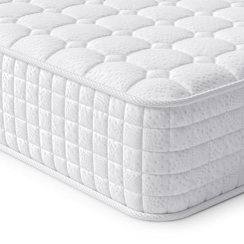 Vesgantti Matratze 24cm höhe H3 80x190 Mittelfest 7-Zonen Taschenfederkernmatratze Orthopädischem Tonnentaschenfederkernmatratze Öko-Tex Kaltschaummatratzen(Weiß,Tight Top) von Vesgantti