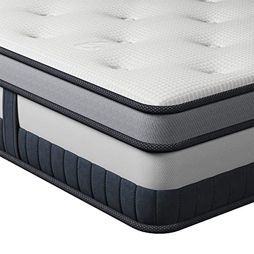 Vesgantti Matratze Klassik 26cm höhe 140x200 Härtegrad-H3 Taschenfederkernmatratze orthopädische 7-Zonen Kaltschaum Federkernmatratzen Öko-Tex Zertifiziert Mittelfest von Vesgantti