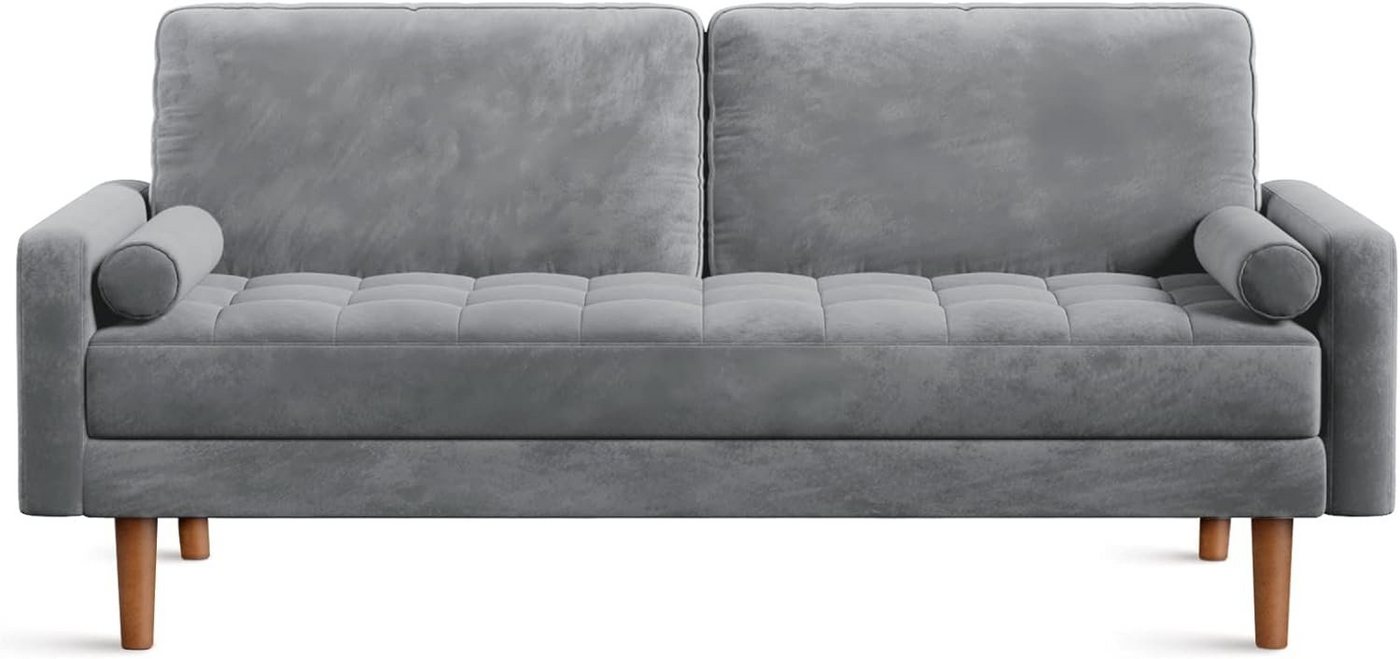 Vesgantti Sofa 2 Sitzer Sofa, Samt Couch mit 2 Wurfkissen 148x78x85cm für Wohnzimmer von Vesgantti