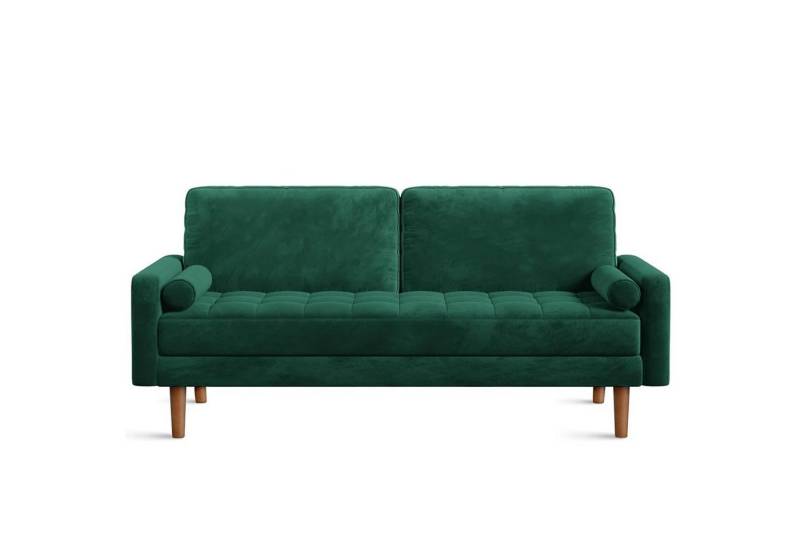 Vesgantti Sofa 2 Sitzer Sofa, Samt Couch mit 2 Wurfkissen 148x78x85cm für Wohnzimmer von Vesgantti