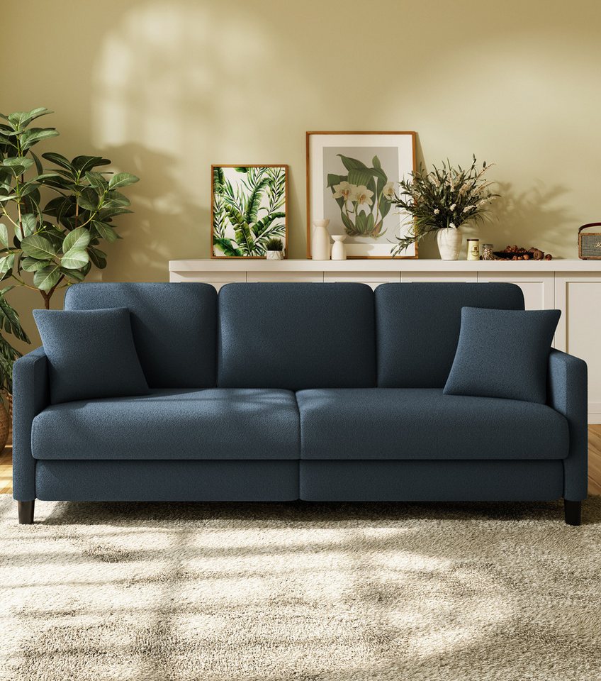 Vesgantti Sofa 3 Sitzer Sofa Gästesofa Modern Couch 3er Sitzsofa mit 2 Wurfkissen von Vesgantti