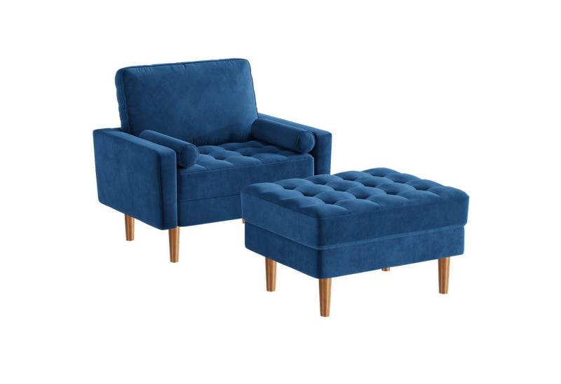 Vesgantti TV-Sessel Polstersessel mit Hocker Samt Relaxsessel Loungesessel Fernsehsessel von Vesgantti
