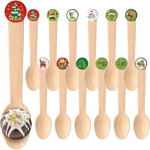 Vesici 120 Stück Weihnachts-Einweg-Holzlöffel, 14 cm, heiße Schokolade, Weihnachtslöffel für heiße Kakao, Kuchen, Kaffee, Eis, Backen, Bar, Partyzubehör Vesici 120 Stück Weihnachts-Einweg-Holzlöffel, 14 cm, heiße Schokolade, Weihnachtslöffel für heiße Kakao, Kuchen, Kaffee, Eis, Backen, Bar, Partyzubehör von Vesici