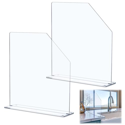 Vesici Klarer Acryl-Spritzschutz für die Spüle, freistehend, mit leicht erreichbarem Cutaway, Küchenschutz, Schutzspritzer für Zuhause, Krankenhaus (74,9 cm Länge, 45,7 cm Höhe, 11,4 cm Boden) von Vesici