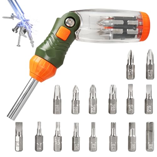 Vesidoloy Schraubendreher Set Kit,Tragbarer Schraubendreher-Bohrersatz - Flachkopf Tragbare Sicherheitswerkzeuge Multifunktionales Präzisionsdesign Für Kasten Elektronikgehäuse Elektriker Handwerk von Vesidoloy