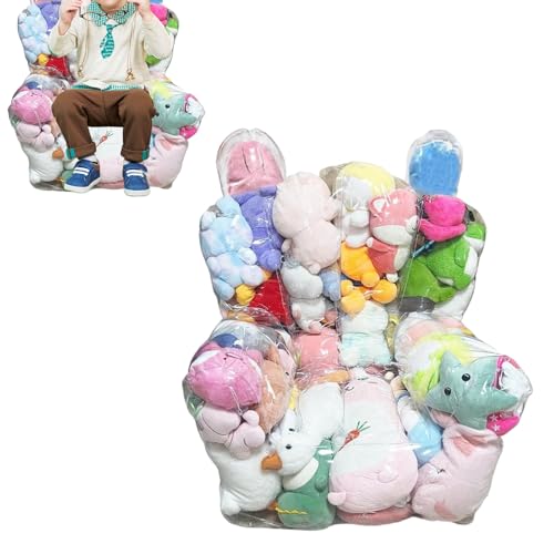 Vesidoloy Stuffed Animal Stauraum Stuhl | Transparenter Kuscheltier Stauraum Sitzsack - Großes Sofa Mit Reißverschluss Für Wohnzimmer Spielzimmer Klassenzimmer Kinder Mädchen von Vesidoloy