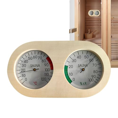 Vesidoloy Temperatur- und Luftfeuchtigkeitsmonitor | Hygrometer Messgerät für Sauna und Zuhause | Tragbar Präzise Leicht Ablesbar Holz Für Haus Garten Keller Bad Küche von Vesidoloy