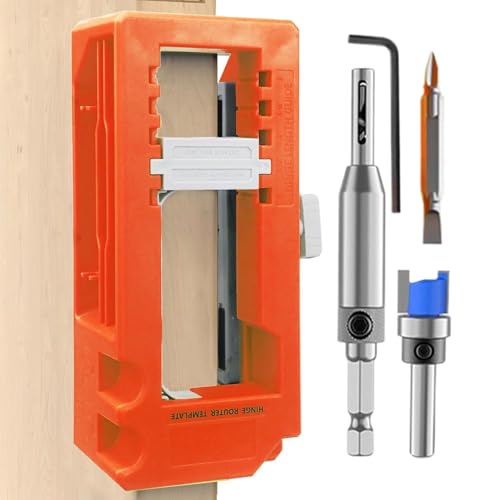 Vesidoloy Türscharnier-Schablone – Türscharnier-Installationsset, verstellbare Einsteckvorrichtung für 7,6 bis 12,7 cm Länge, Schrank, Dusche, Garage, Außen- und Innenbereich von Vesidoloy
