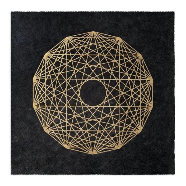 Veskor Cassiopeia 7-ORTHOPLEX HEPTACROSS Heilige Geometrie Linoldruck | 40 x 40 cm | Gold auf Naturweiß Veskor Cassiopeia 7-ORTHOPLEX HEPTACROSS Heilige Geometrie Linoldruck | 40 x 40 cm | Gold auf Naturweiß von Veskor Cassiopeia