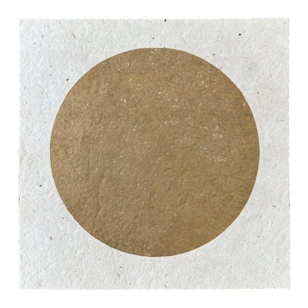 Veskor Cassiopeia CENTRAL MOON Linoldruck | 22 × 22 cm | Gold auf Naturweiß von Veskor Cassiopeia