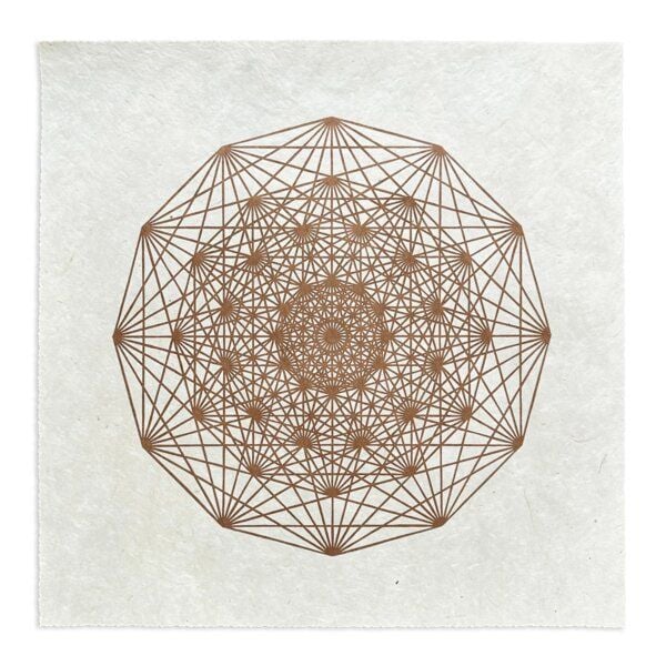 Veskor Cassiopeia DEMIHEPTERAKT Heilige Geometrie Linoldruck | 40 × 40 cm | Kupfer auf Naturweiß Veskor Cassiopeia DEMIHEPTERAKT Heilige Geometrie Linoldruck | 40 × 40 cm | Kupfer auf Naturweiß von Veskor Cassiopeia