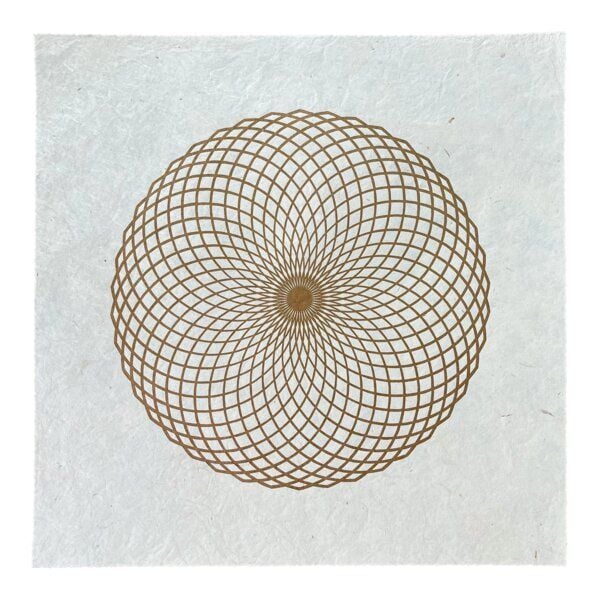 Veskor Cassiopeia LOTUS DES LEBENS Heilige Geometrie Linoldruck | 40 x 40 cm | Gold auf Naturweiß Veskor Cassiopeia LOTUS DES LEBENS Heilige Geometrie Linoldruck | 40 x 40 cm | Gold auf Naturweiß von Veskor Cassiopeia