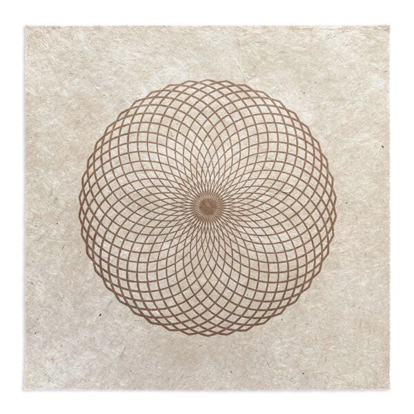Veskor Cassiopeia LOTUS DES LEBENS Heilige Geometrie Linoldruck | 40 x 40 cm | Kupfer auf Rosenholz von Veskor Cassiopeia