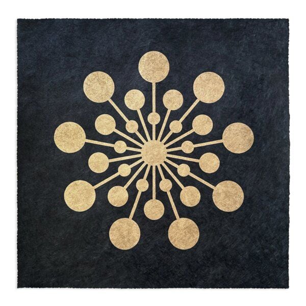 Veskor Cassiopeia STARBURST Kornkreis Linoldruck | 40 × 40 cm | Gold auf Schwarz Veskor Cassiopeia STARBURST Kornkreis Linoldruck | 40 × 40 cm | Gold auf Schwarz von Veskor Cassiopeia