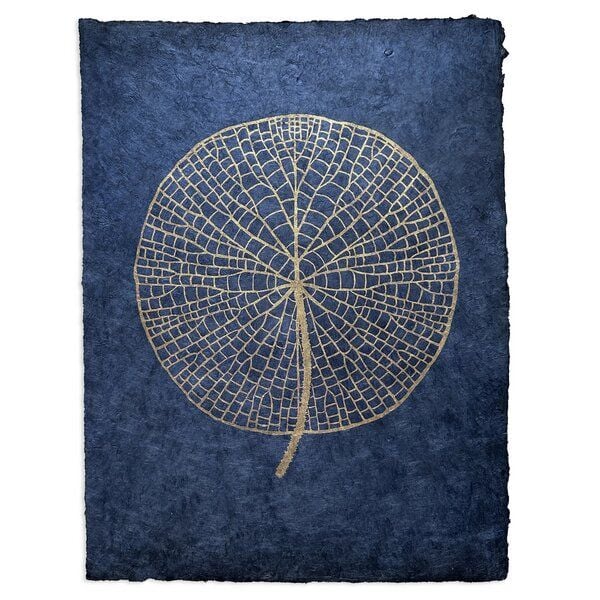 Veskor Cassiopeia VICTORIA AMAZONICA Seerosenblatt Linoldruck | 37 x 50 cm | Bronze auf Tiefblau Veskor Cassiopeia VICTORIA AMAZONICA Seerosenblatt Linoldruck | 37 x 50 cm | Bronze auf Tiefblau von Veskor Cassiopeia