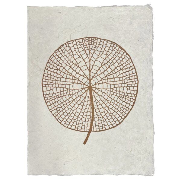 Veskor Cassiopeia VICTORIA AMAZONICA Seerosenblatt Linoldruck | 37 x 50 cm | Kupfer auf Naturweiß von Veskor Cassiopeia