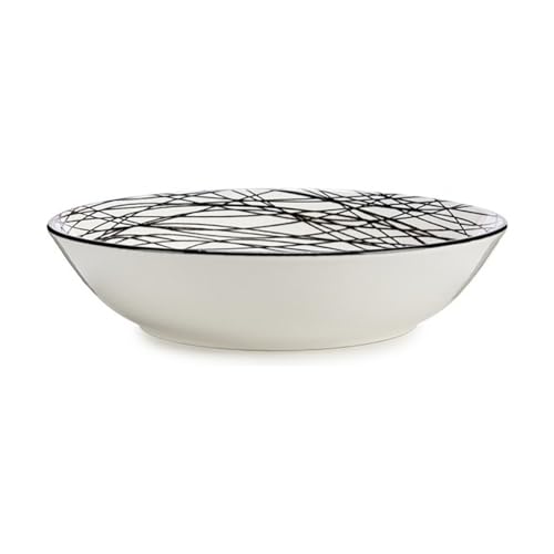 Vessia Suppenteller tief gestreift schwarz weiß Ø 20 cm Porzellan (6 Stück) von Vessia